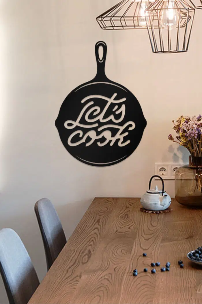 Let's Cook Temalı Dekoratif Ahşap Tablo - Görsel 3