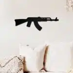 AK47 Temalı Dekoratif Ahşap Tablo