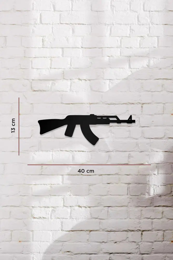AK47 Temalı Dekoratif Ahşap Tablo - Görsel 3
