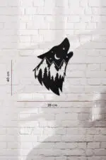 Ay Yıldız ve Kurt Temalı Dekoratif Ahşap Tablo - Görsel 3