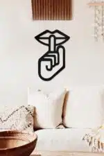 Sus İşareti Temalı Dekoratif Ahşap Tablo