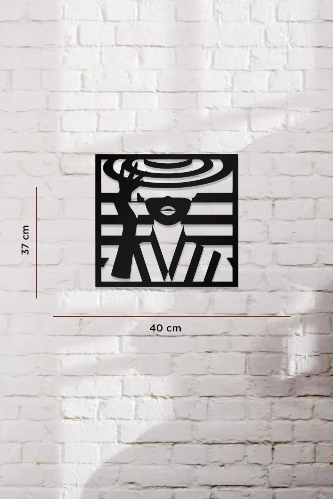 Şapkalı Kadın Temalı Dekoratif Ahşap Tablo - Görsel 3