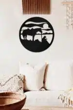 At ve Doğa Temalı Dekoratif Ahşap Tablo