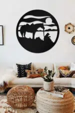 At ve Doğa Temalı Dekoratif Ahşap Tablo - Görsel 2