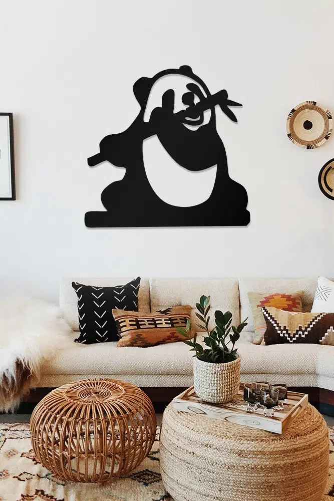 Panda Temalı Dekoratif Ahşap Tablo - Görsel 2
