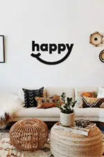 Happy Temalı Dekoratif Ahşap Tablo - Görsel 2