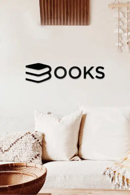 Books Kitaplar Temalı Dekoratif Ahşap Tablo