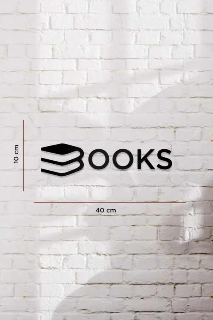 Books Kitaplar Temalı Dekoratif Ahşap Tablo - Görsel 3