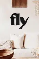 Fly ve Kuş Temalı Dekoratif Ahşap Tablo