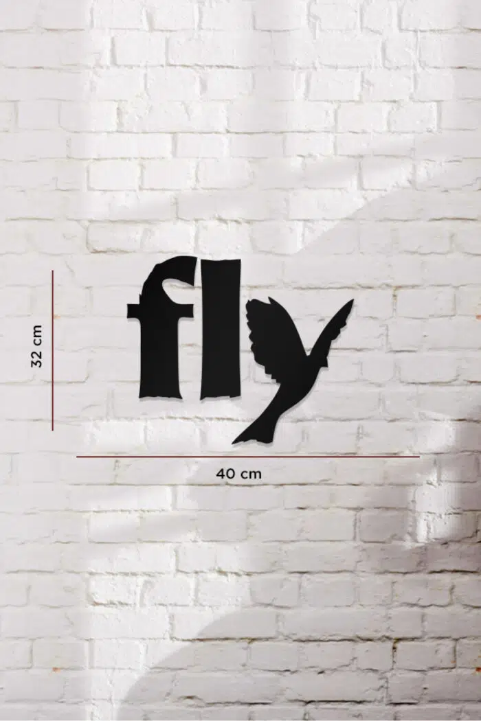 Fly ve Kuş Temalı Dekoratif Ahşap Tablo - Görsel 3