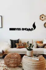 Yes Smoking Temalı Dekoratif Ahşap Tablo - Görsel 2