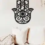 Çiçek Desenli El Temalı Dekoratif Ahşap Tablo