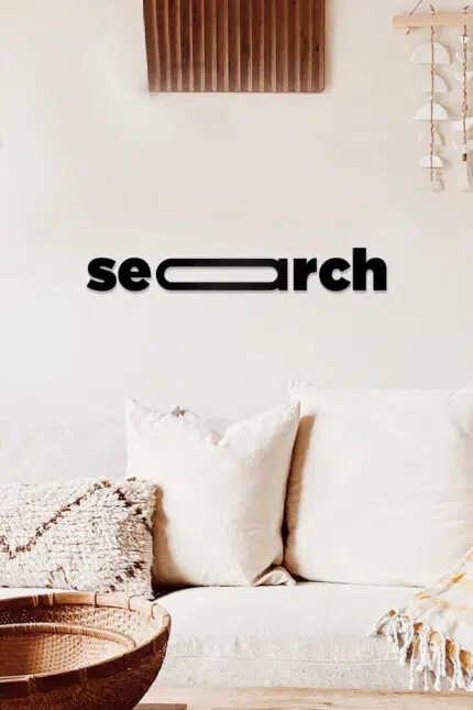 Search Tipografi Temalı Dekoratif Ahşap Tablo