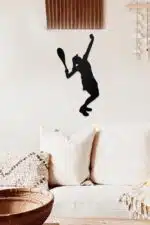 Tenis Temalı Dekoratif Ahşap Tablo