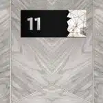 Dekoratif Aynalı Kapı Numarası Pleksi NO: 11, Gümüş