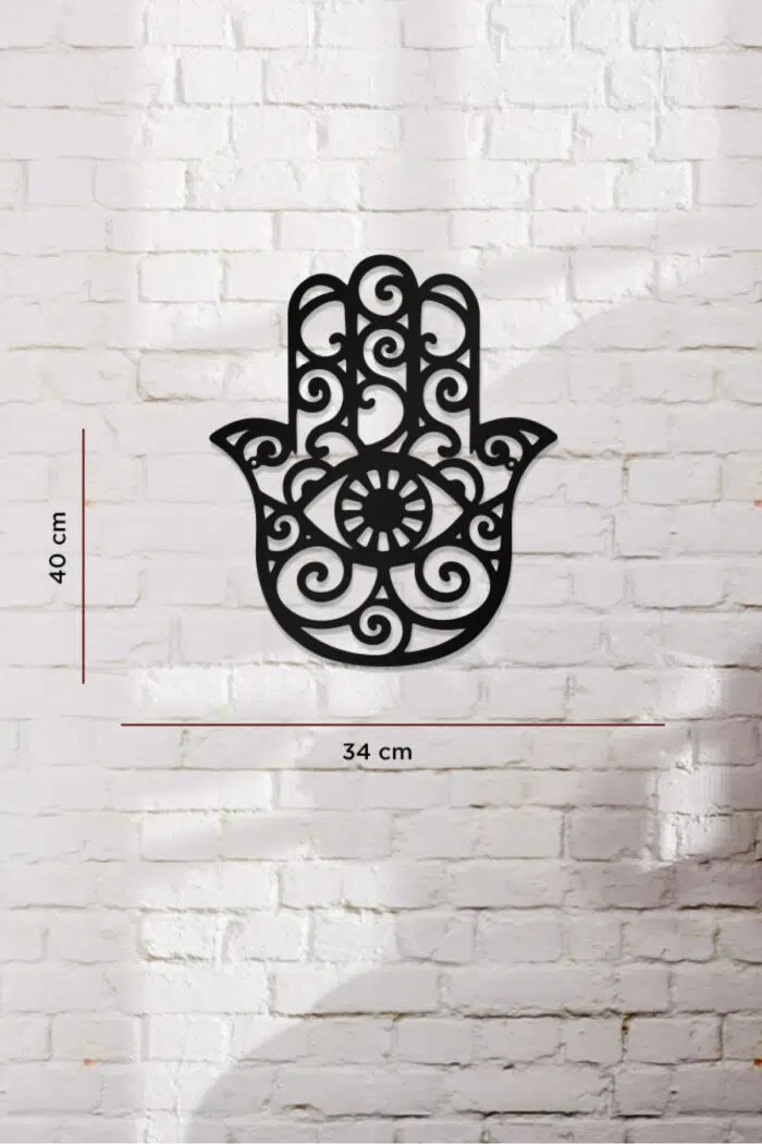 Çiçek Desenli El Temalı Dekoratif Ahşap Tablo - Görsel 3