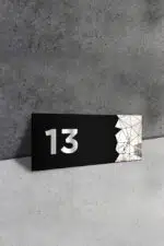 Dekoratif Aynalı Kapı Numarası Pleksi NO: 13, Gümüş - Görsel 2