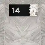 Dekoratif Aynalı Kapı Numarası Pleksi NO: 14, Gümüş