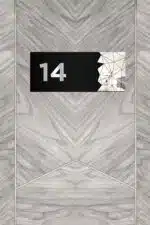 Dekoratif Aynalı Kapı Numarası Pleksi NO: 14, Gümüş