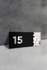 Dekoratif Aynalı Kapı Numarası Pleksi NO: 15, Gümüş - Görsel 2