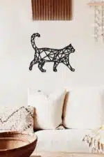 Kedi Temalı Dekoratif Ahşap Tablo