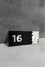 Dekoratif Aynalı Kapı Numarası Pleksi NO: 16, Gümüş - Görsel 2