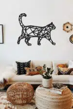 Kedi Temalı Dekoratif Ahşap Tablo - Görsel 2