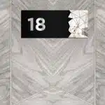 Dekoratif Aynalı Kapı Numarası Pleksi NO: 18, Gümüş