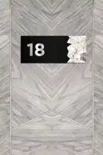 Dekoratif Aynalı Kapı Numarası Pleksi NO: 18, Gümüş