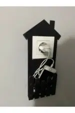 Dekoratif Duvar Dekorasyon Prizlik Telefon Tutacağı Ahşap Telefon Şarj Tutacağı - Görsel 2