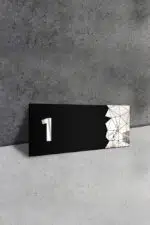 Dekoratif Aynalı Kapı Numarası Pleksi NO: 1, Gümüş - Görsel 2