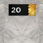 Dekoratif Aynalı Kapı Numarası Pleksi NO: 20, Gold