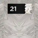 Dekoratif Aynalı Kapı Numarası Pleksi NO: 21, Gümüş
