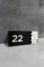 Dekoratif Aynalı Kapı Numarası Pleksi NO: 22, Gümüş - Görsel 2