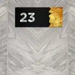 Dekoratif Aynalı Kapı Numarası Pleksi NO: 23, Gold