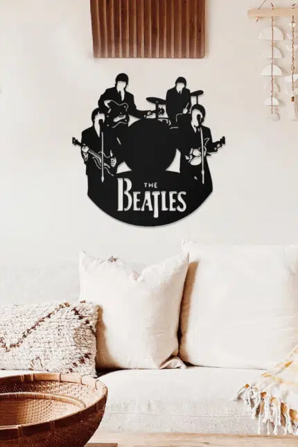 The Beatles Temalı Dekoratif Ahşap Tablo