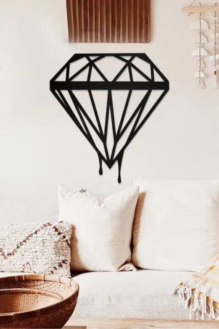 Elmas Temalı Dekoratif Ahşap Tablo