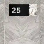 Dekoratif Aynalı Kapı Numarası Pleksi NO: 25, Gümüş