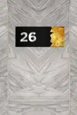 Dekoratif Aynalı Kapı Numarası Pleksi NO: 26, Gold
