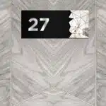 Dekoratif Aynalı Kapı Numarası Pleksi NO: 27, Gümüş