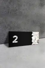 Dekoratif Aynalı Kapı Numarası Pleksi NO: 2, Gümüş - Görsel 2