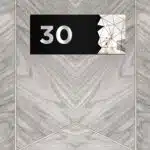 Dekoratif Aynalı Kapı Numarası Pleksi NO: 30, Gümüş