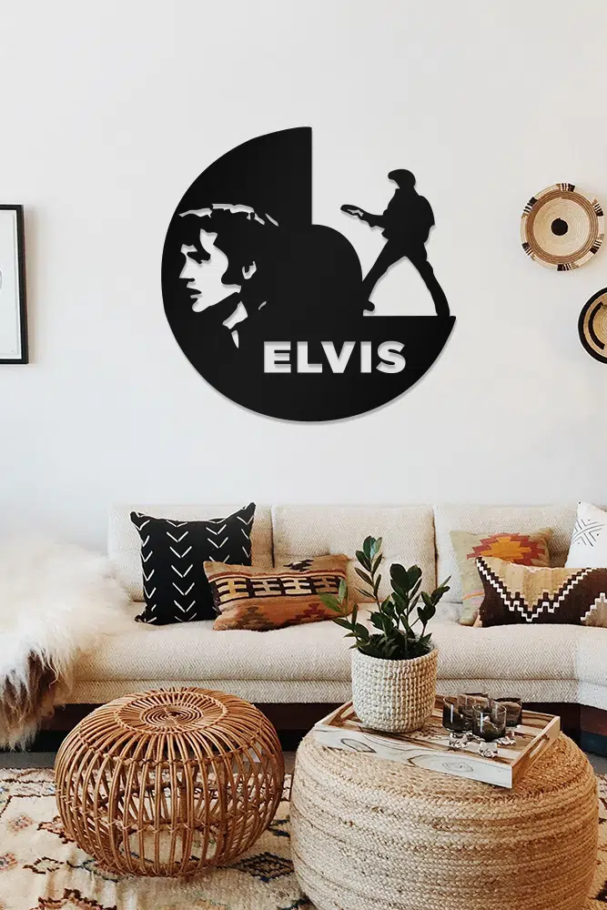 Elvis Presley Temalı Dekoratif Ahşap Tablo - Görsel 2