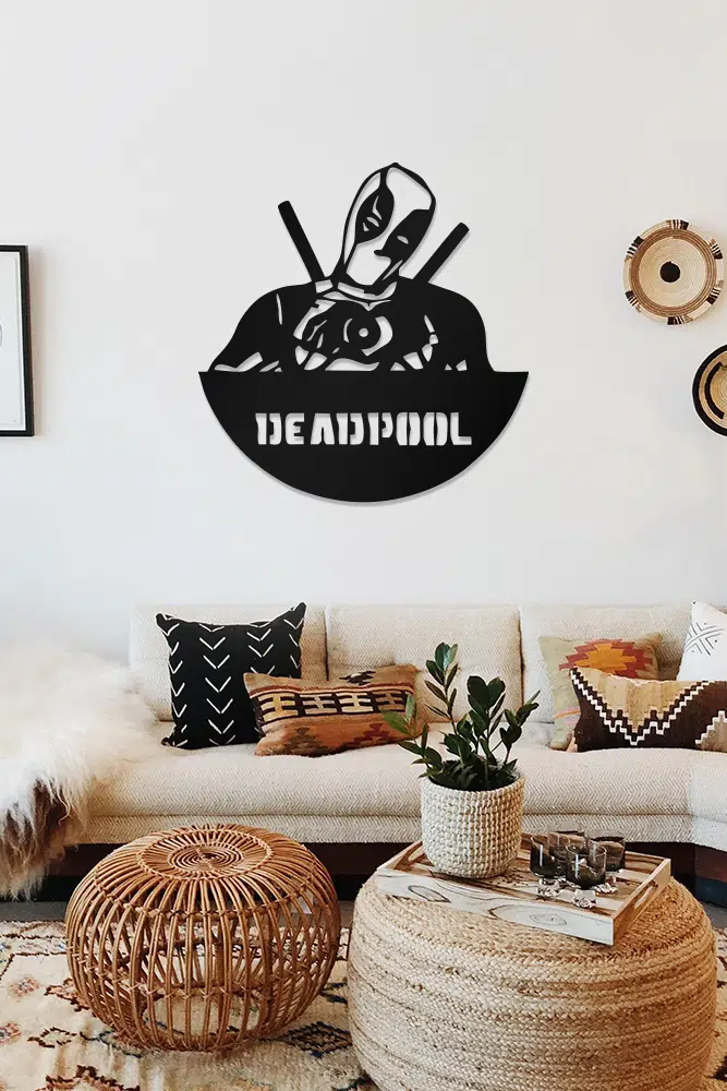 Deadpool Temalı Dekoratif Ahşap Tablo - Görsel 2