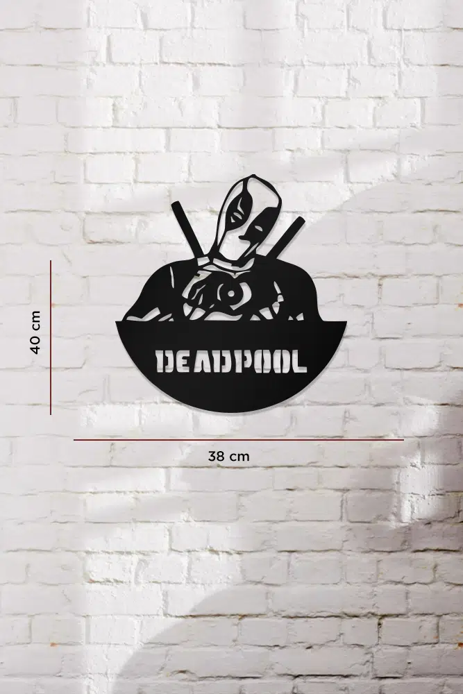 Deadpool Temalı Dekoratif Ahşap Tablo - Görsel 3