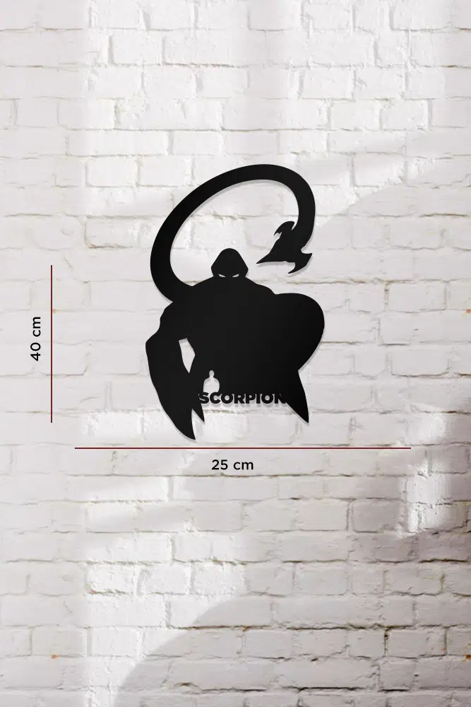 Scorpion Temalı Dekoratif Ahşap Tablo - Görsel 3