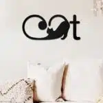 Kedi Temalı Dekoratif Ahşap Tablo