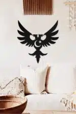 Çift Başlı Kartal ve Ay Yıldız Temalı Dekoratif Ahşap Tablo