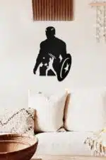 Captain America Temalı Dekoratif Ahşap Tablo