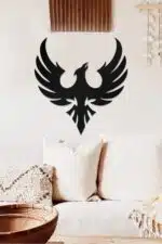Kartal Silüeti Temalı Dekoratif Ahşap Tablo